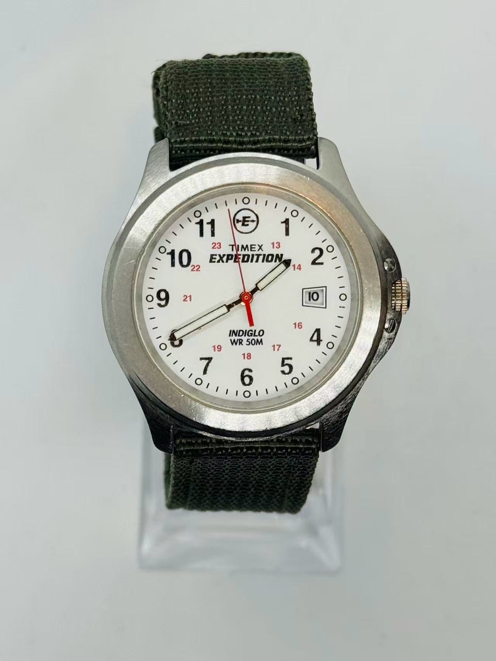 Vintage Timex Expedition Men’s Quartz Watch Indiglo Date 50M New Battery Runs